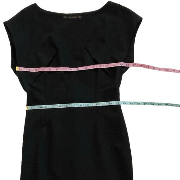 ZARA Basic Line  Business Black Bodycon Dress with Sculpted Seams Size S - Picture 4 of 9
